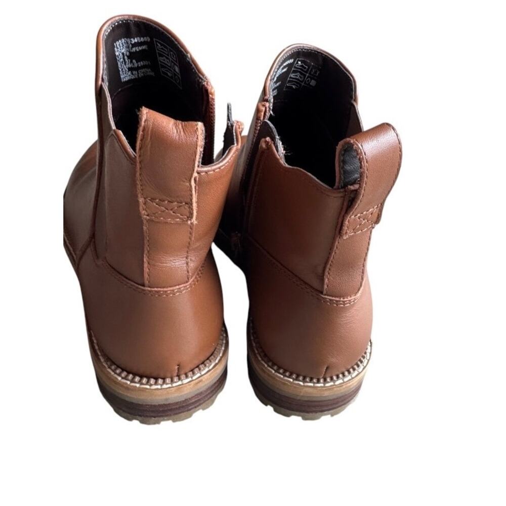 Lands’ End Women’s Cognac Brown Leather Chelsea Ankle Boots Size 7 - Picture 9 of 12